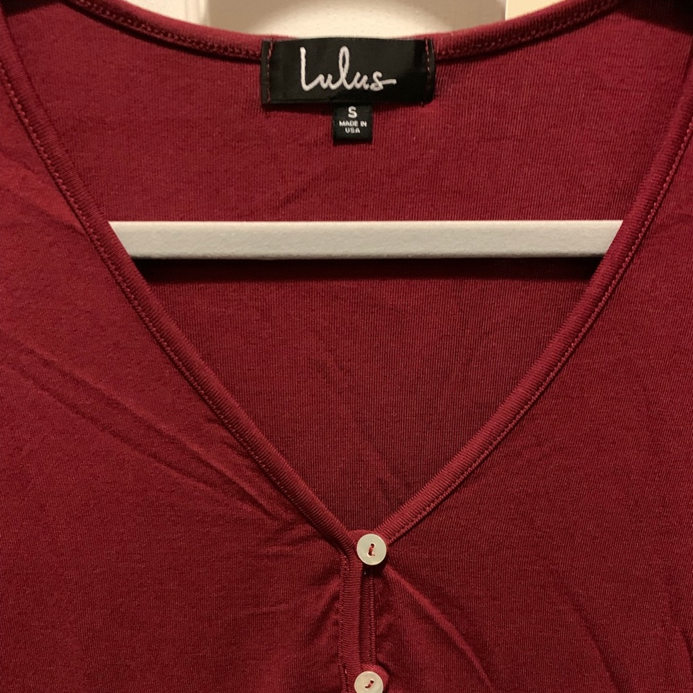 SOLD!!! Burgundy Long Sleeve Dress - Picture 4 of 8